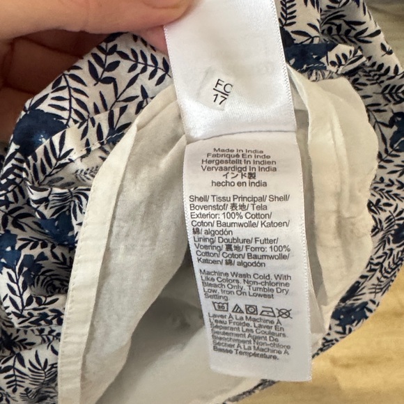 J. Crew Navy and White Floral Long Sleeve Dress - Picture 5 of 5